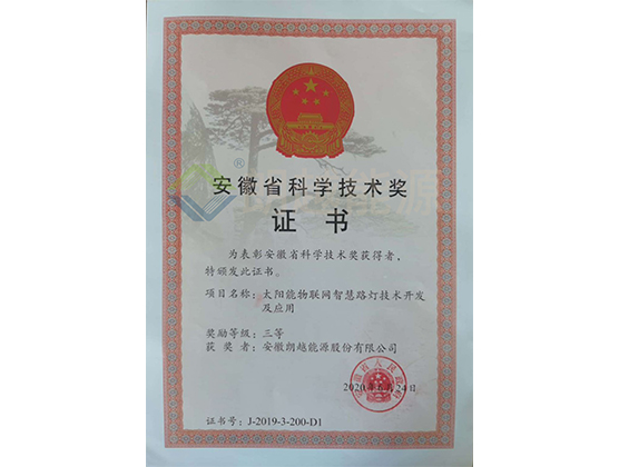 安徽省科學(xué)技術(shù)獎(jiǎng)